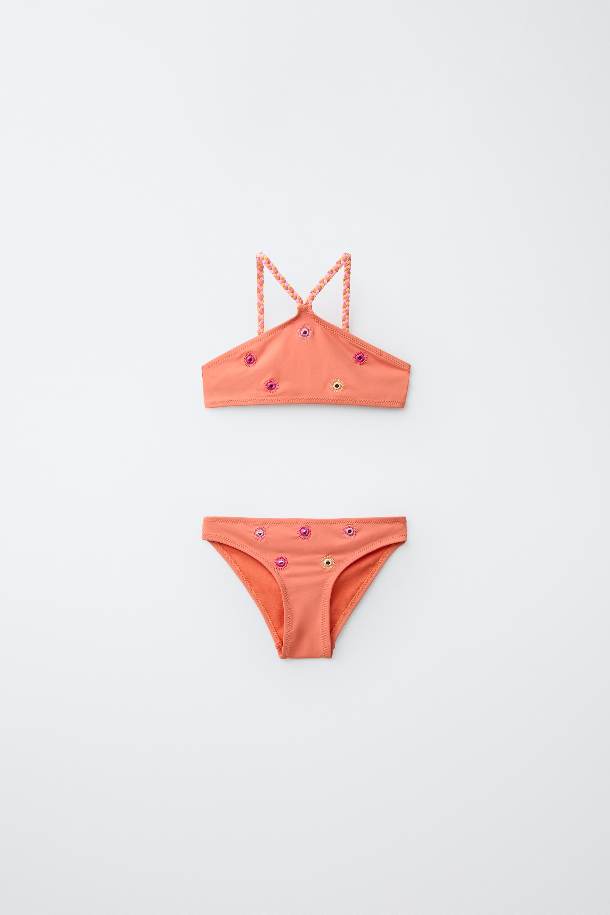 6-14 YEARS / EMBROIDERED MIRROR BIKINI